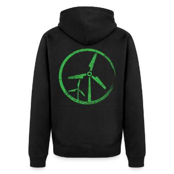 Windmill - Unisex Premium Organic Zip Hoodie - black - Back - Nico (187cm)
