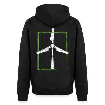 Énergie éolienne - Veste à capuche bio Premium Unisexe - noir - Dos - Nico (187cm)