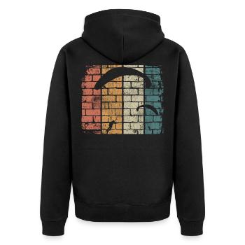 Gleitschirmflieger - Unisex Premium Bio Zip Hoodie - Schwarz - Hinten - Nico (187cm)