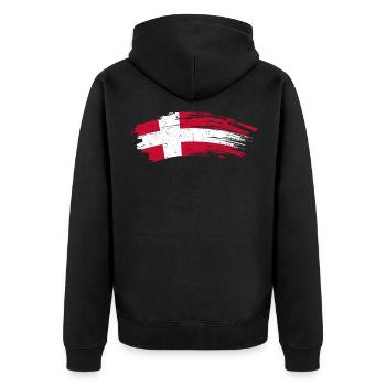 Danemark pays drapeau maison cadeau - Veste à capuche bio Premium Unisexe - noir - Dos - Nico (187cm)