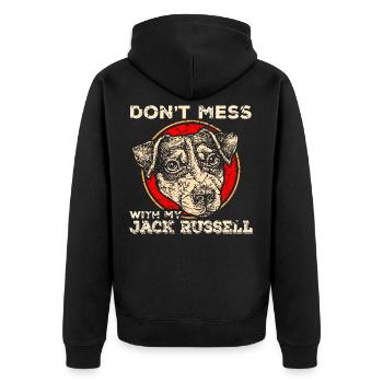 Jack Russell Terrier - Unisex Premium Bio Zip Hoodie - Schwarz - Hinten - Nico (187cm)