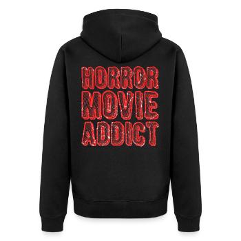 Horror Film Horrorfilme - Unisex Premium Bio Zip Hoodie - Schwarz - Hinten - Nico (187cm)