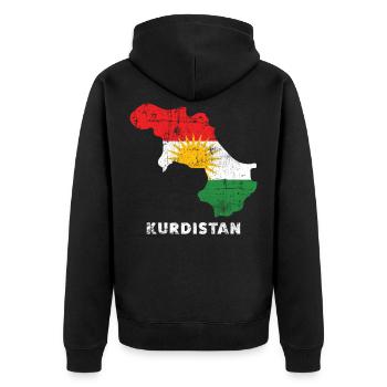 Kurdistan - Veste à capuche bio Premium Unisexe - noir - Dos - Nico (187cm)