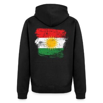 Kurdistan - Veste à capuche bio Premium Unisexe - noir - Dos - Nico (187cm)
