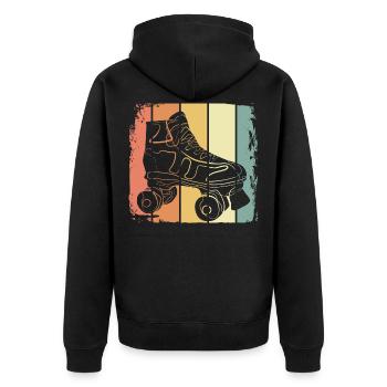 Roller skate retro - Unisex Premium Organic Zip Hoodie - black - Back - Nico (187cm)