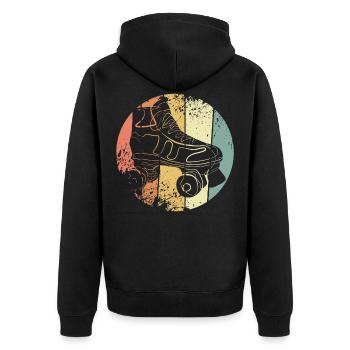 Roller skate retro roller skating - Unisex Premium Organic Zip Hoodie - black - Back - Nico (187cm)