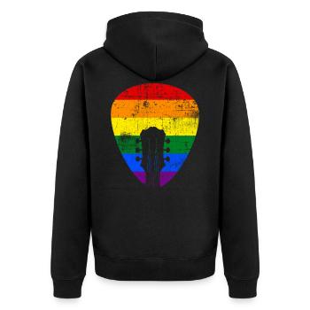 Guitare LGBT - Veste à capuche bio Premium Unisexe - noir - Dos - Nico (187cm)