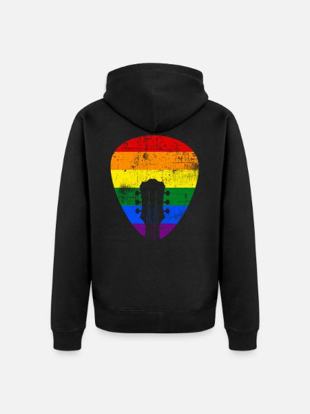 Guitare LGBT - Veste à capuche bio Premium Unisexe - noir