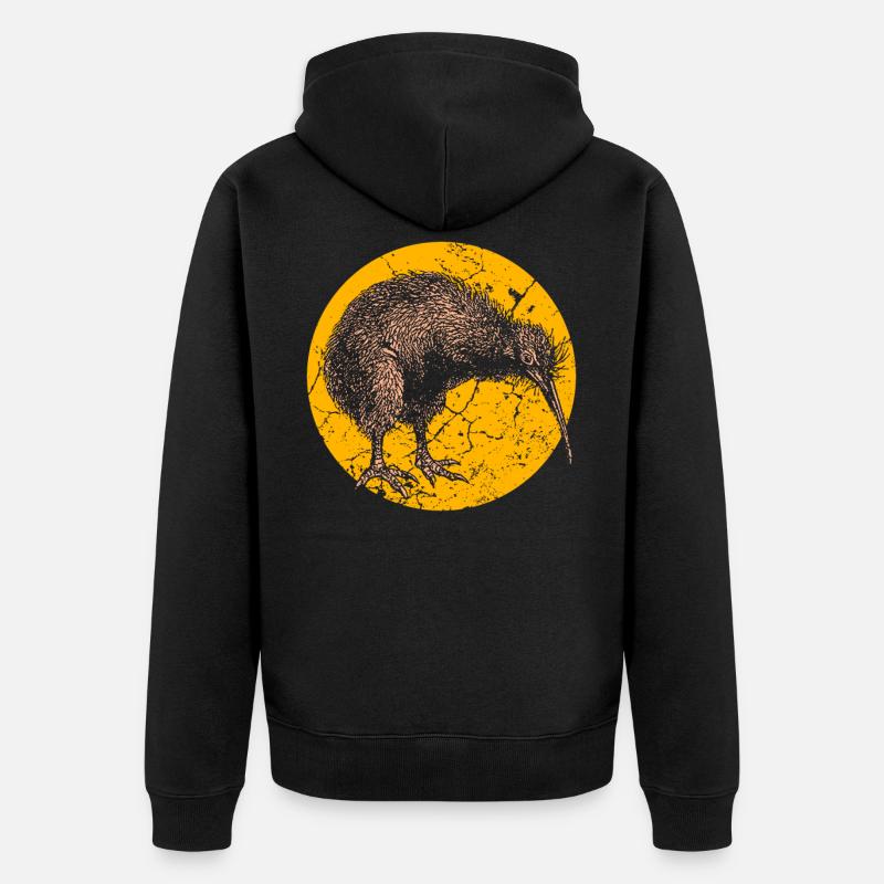 Kiwi bird Nouvelle Zélande - Veste à capuche bio Premium Unisexe - noir
