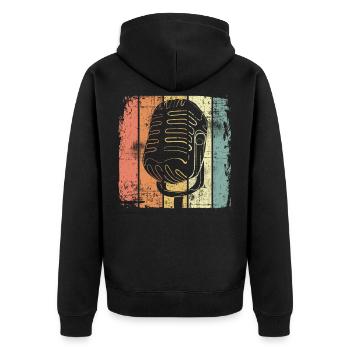 Sänger retro - Unisex Premium Bio Zip Hoodie - Schwarz - Hinten - Nico (187cm)