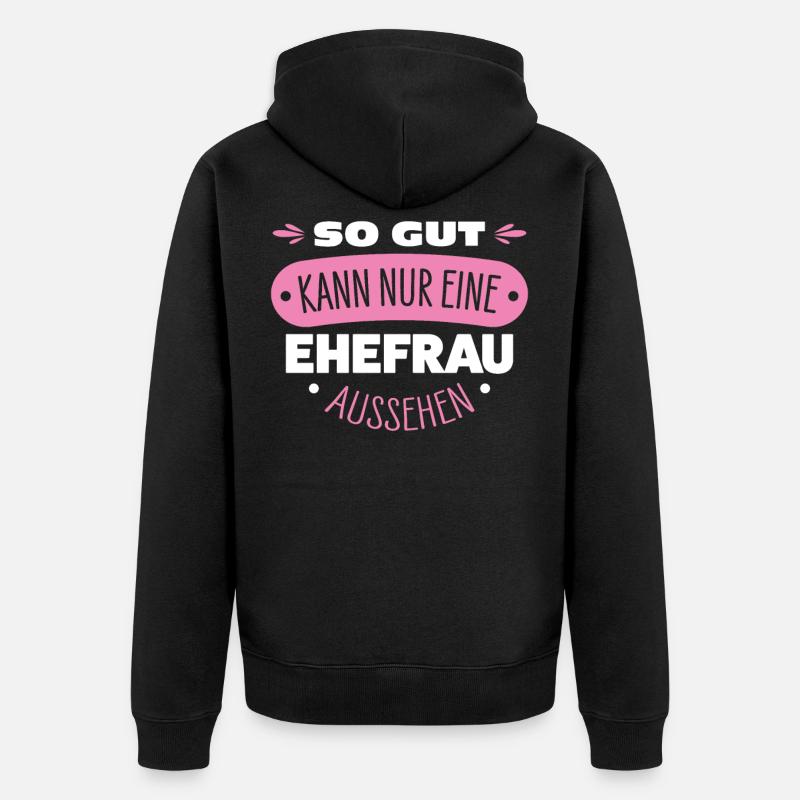 Ehefrau - Unisex Premium Bio Zip Hoodie - Schwarz