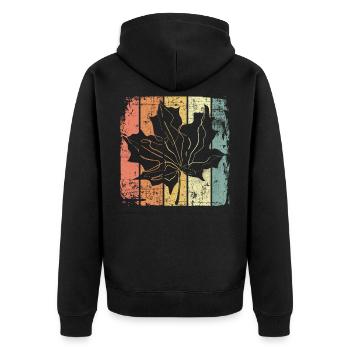Herbst - Unisex Premium Bio Zip Hoodie - Schwarz - Hinten - Nico (187cm)
