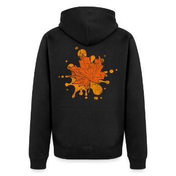 Herbst - Unisex Premium Bio Zip Hoodie - Schwarz - Hinten - Nico (187cm)