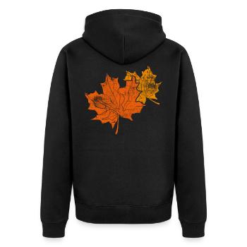 Herbst - Unisex Premium Bio Zip Hoodie - Schwarz - Hinten - Nico (187cm)