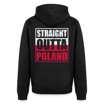 Straight Outta Poland Poland Polska - Unisex Premium Organic Zip Hoodie - black - Back - Nico (187cm)