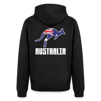 Australia - Unisex Premium Organic Zip Hoodie - black - Back - Nico (187cm)