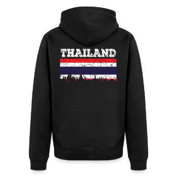 Thaïlande - Veste à capuche bio Premium Unisexe - noir - Dos - Nico (187cm)