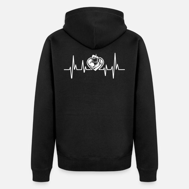 Haifisch - Unisex Premium Bio Zip Hoodie - Schwarz