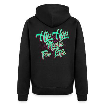 Hip Hop - Veste à capuche bio Premium Unisexe - noir - Dos - Nico (187cm)
