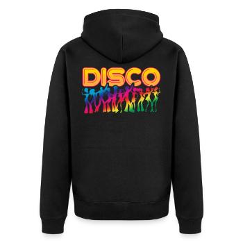 Musique disco - Veste à capuche bio Premium Unisexe - noir - Dos - Nico (187cm)