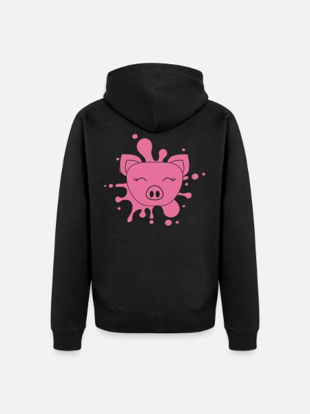 Pig Pig - Unisex Premium Organic Zip Hoodie - black