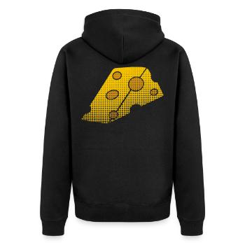Käse - Unisex Premium Bio Zip Hoodie - Schwarz - Hinten - Nico (187cm)
