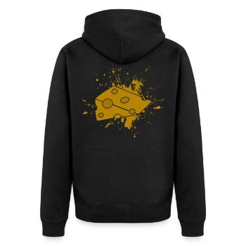 Cheese - Unisex Premium Organic Zip Hoodie - black - Back - Nico (187cm)