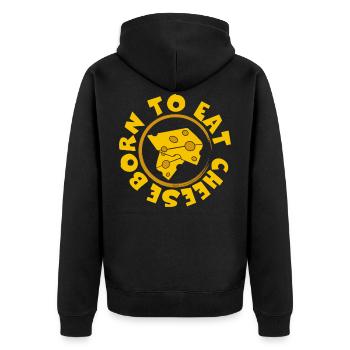 Cheese - Unisex Premium Organic Zip Hoodie - black - Back - Nico (187cm)