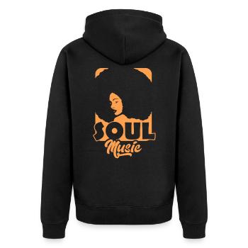Soul Music - Unisex Premium Organic Zip Hoodie - black - Back - Nico (187cm)