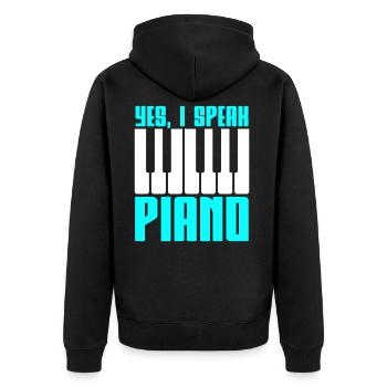 Piano piano - Veste à capuche bio Premium Unisexe - noir - Dos - Nico (187cm)