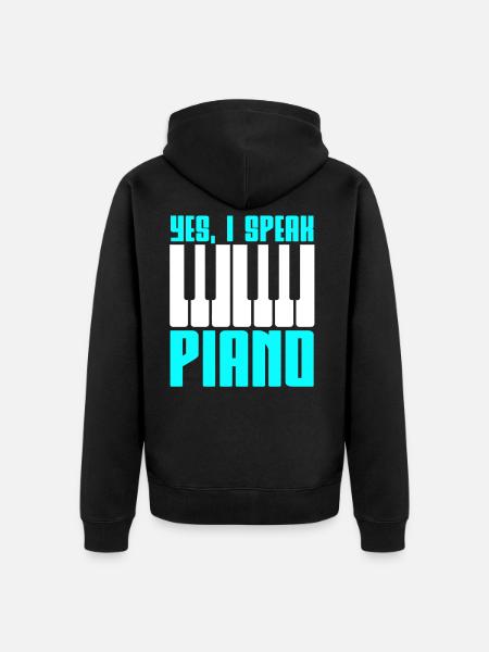Piano piano - Unisex Premium Organic Zip Hoodie - black