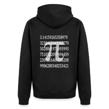 mathematics - Unisex Premium Organic Zip Hoodie - black - Back - Nico (187cm)