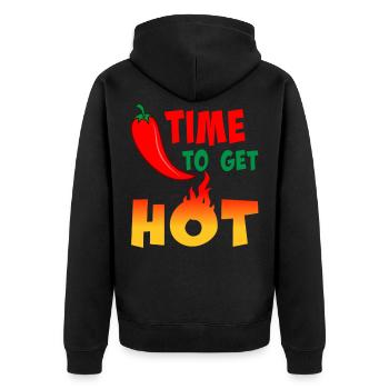 Piment épicé - Veste à capuche bio Premium Unisexe - noir - Dos - Nico (187cm)