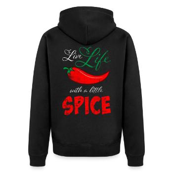 Chili pepper chili hot - Unisex Premium Organic Zip Hoodie - black - Back - Nico (187cm)
