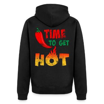 Chili Chili Pepper - Unisex Premium Organic Zip Hoodie - black - Back - Nico (187cm)