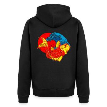 Koi Poisson Japon Art japonais - Veste à capuche bio Premium Unisexe - noir - Dos - Nico (187cm)