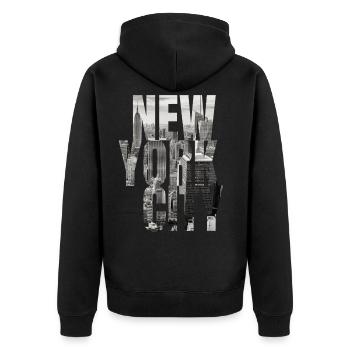 New York City Manhattan skyline - Veste à capuche bio Premium Unisexe - noir - Dos - Nico (187cm)
