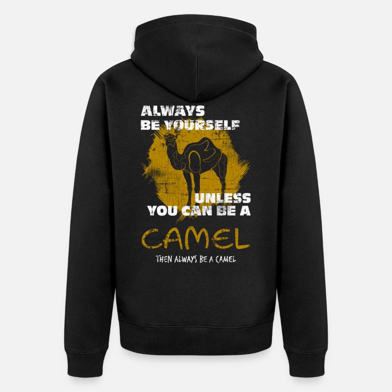Kamel - Unisex Premium Bio Zip Hoodie - Schwarz