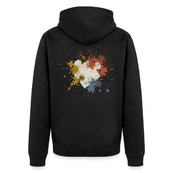 Puzzle - Unisex Premium Organic Zip Hoodie - black - Back - Nico (187cm)