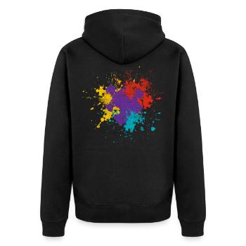 Puzzle - Unisex Premium Organic Zip Hoodie - black - Back - Nico (187cm)