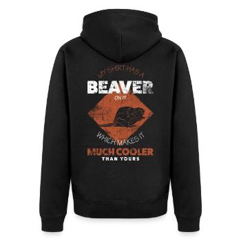 Biber - Unisex Premium Bio Zip Hoodie - Schwarz - Hinten - Nico (187cm)