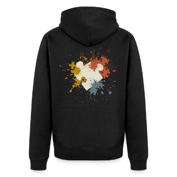 Puzzles - Unisex Premium Organic Zip Hoodie - black - Back - Nico (187cm)