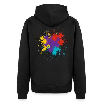 Puzzle - Unisex Premium Organic Zip Hoodie - black - Back - Nico (187cm)