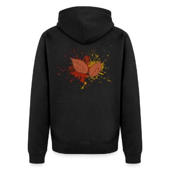Herbst - Unisex Premium Bio Zip Hoodie - Schwarz - Hinten - Nico (187cm)