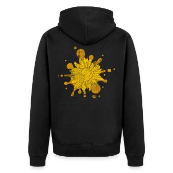 Sonnenblume - Unisex Premium Bio Zip Hoodie - Schwarz - Hinten - Nico (187cm)