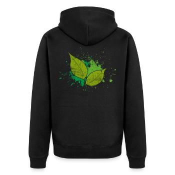 Feuille Nature - Veste à capuche bio Premium Unisexe - noir - Dos - Nico (187cm)
