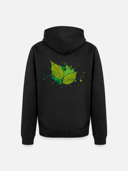Feuille Nature - Veste à capuche bio Premium Unisexe - noir