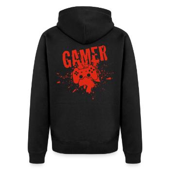 Gamer - Veste à capuche bio Premium Unisexe - noir - Dos - Nico (187cm)