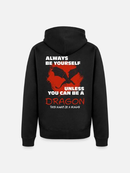 Dragon - Unisex Premium Organic Zip Hoodie - black
