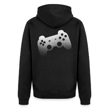 Konsole Gaming - Unisex Premium Bio Zip Hoodie - Schwarz - Hinten - Nico (187cm)